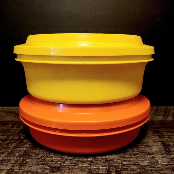 Vintage Tupperware Yellow and Orange Stackable Containers - Picture 1 of 6